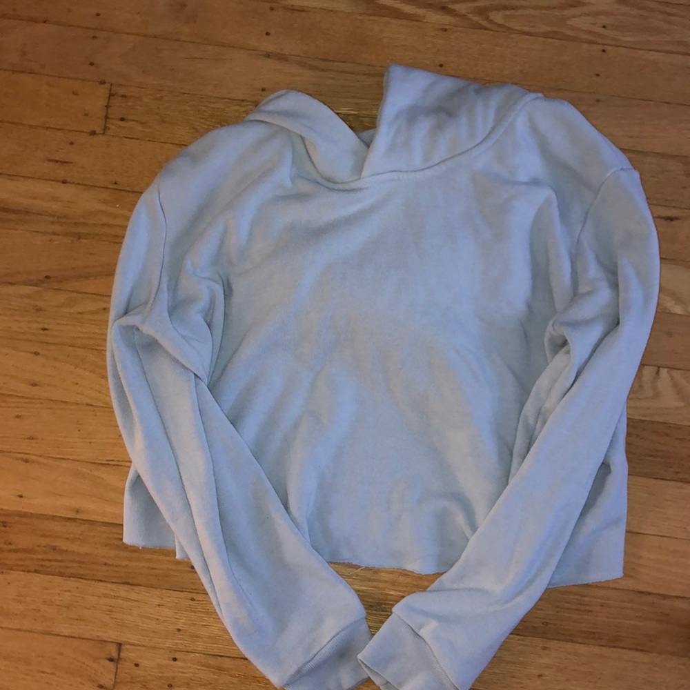 Light blue brandy Melville cropped hoodie